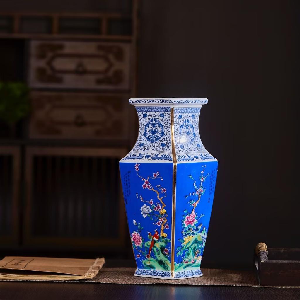 Китайский Антикварный Фарфор Золотая Роспись Эмалью Ваза Предметы Декора Мебель для Дома и Комнаты Поделки Офисный Стол Керамические Аксессуары