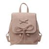 Korean Version Niche Bow Backpack Bag 2025 New Cute Simple Portable Shoulder Bag Casual Versatile Schoolbag