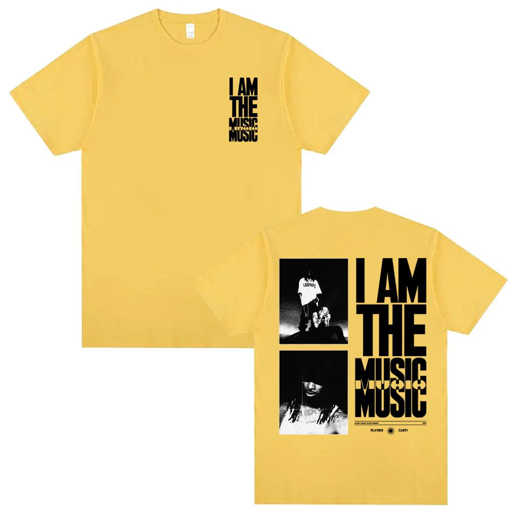 Playboi Carti I AM MUSIC Album Cover T Shirt Mens Clothing Harajuku Hip Hop Street Summer Male 100 Cotton Oversized Tshirts