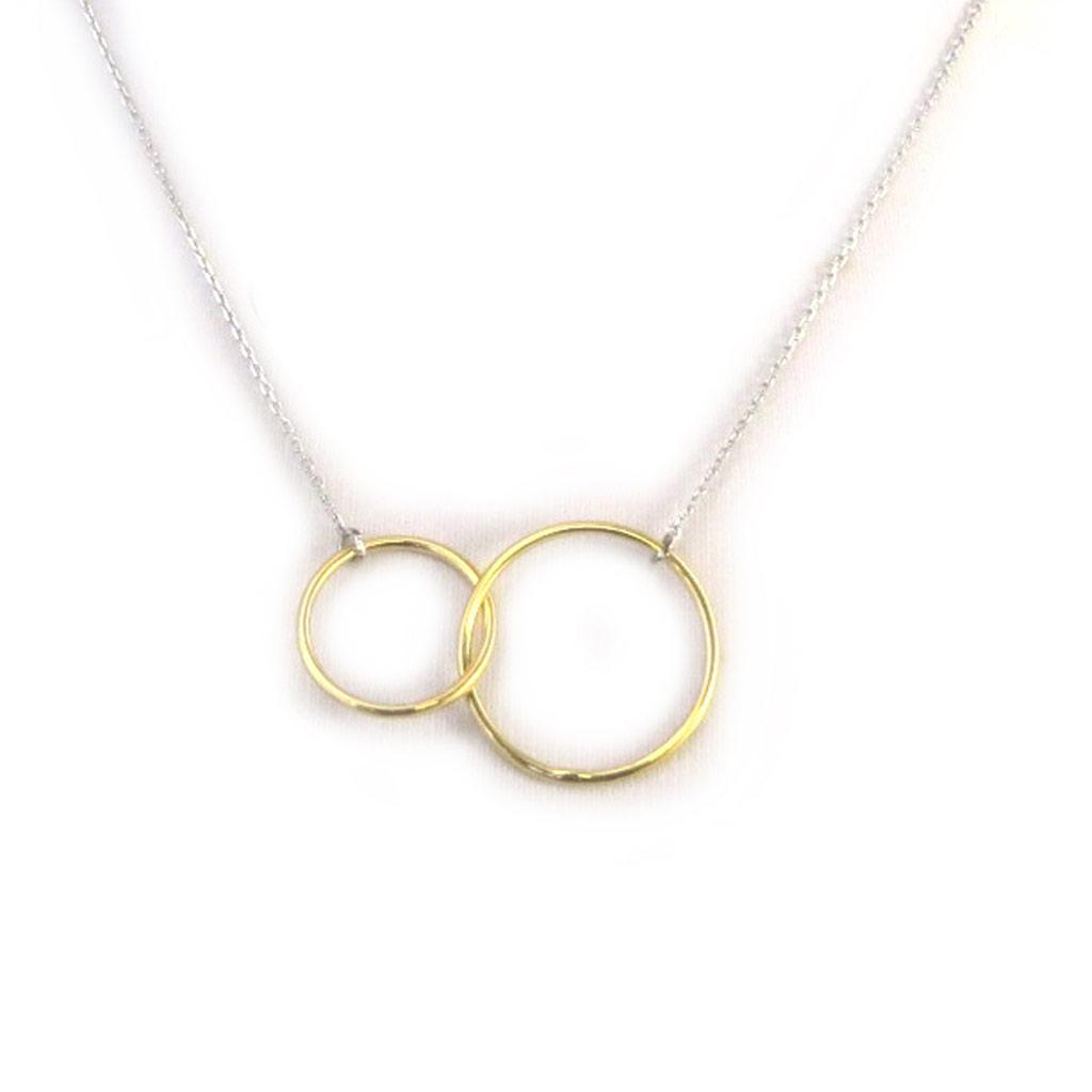 Les Trésors De Lily [N2881] - Серебряное колье "Дзен" серебро-золото (родиевое покрытие) - 35х20 мм