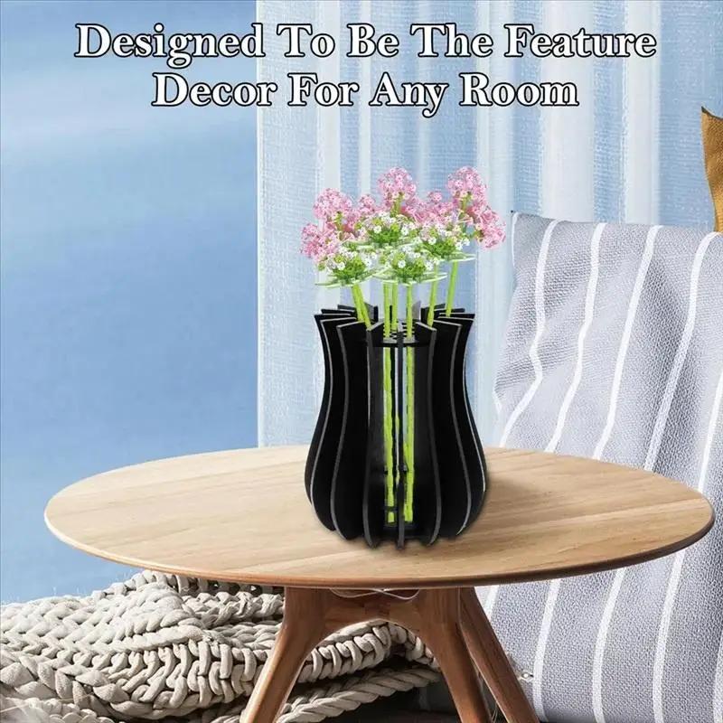 Деревянный набор ваз для роз/вишни/цветения/подсолнуха, для ботанической коллекции, стильная домашняя ваза, настольное украшение, подставка-пазл