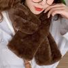 Женский зимний меховой шарф, однотонный, с крестиком, корейская версия, утолщенный, мягкий, плюшевый, воротник, рождественский шарф