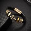 Fashion New arrival Stylish Retro multi-layer leather bracelet Fashion Trendy Men magnetic buckle commemorative gift jewelry bracelet