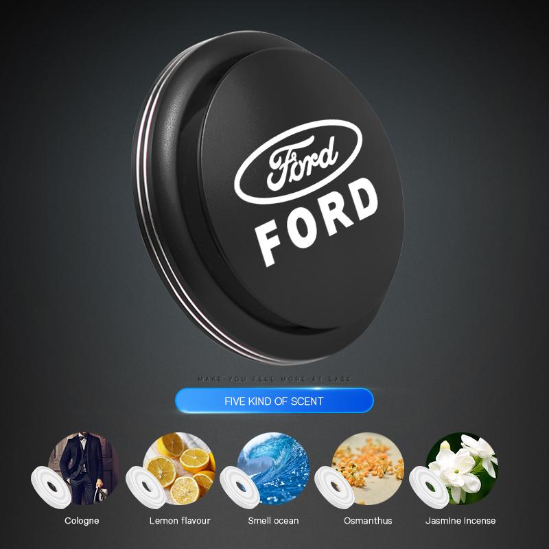 Car Decorative Accessories Metal Air Freshener Solid Perfume Rotaing Aromatherapy For Ford Focus Fiesta Puma Ranger Kuga MK7 vz33