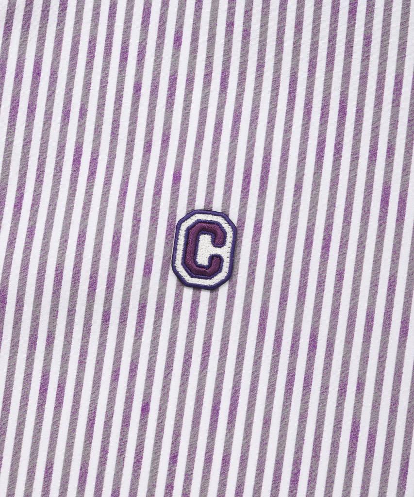 COVERNAT Drawing Stripe Half Shirt Purple