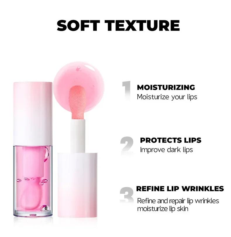 5 цветов увлажняющий фруктовый конфетный блеск для губ - перламутровый блестящий зеркальный нюдовый блеск для губ с натуральным маслом для губ Подарки на День святого Валентина