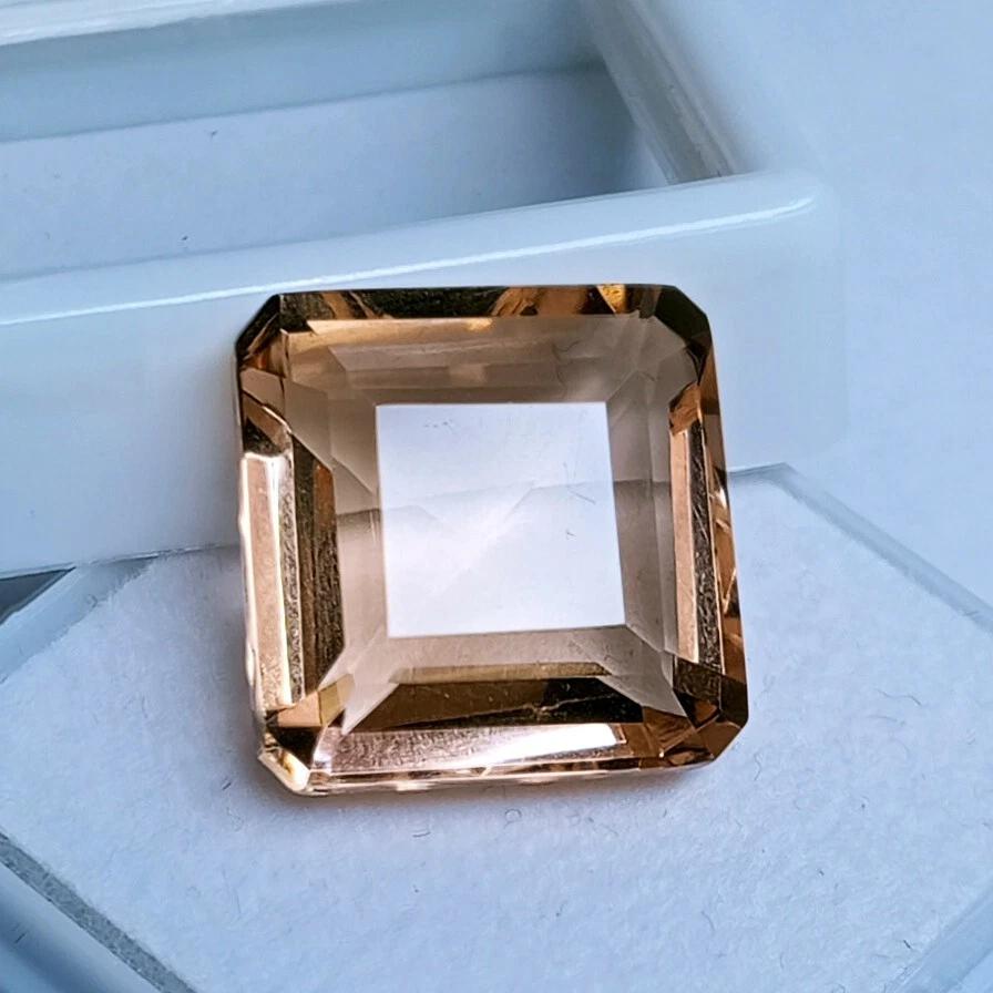 Morganite Madagascar Natural 10-12 Ct Square Cut Beautiful Certified Gemstone