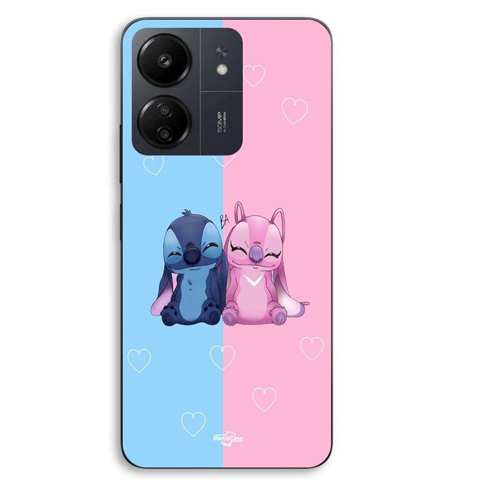 Coque Pour Xiaomi Redmi 13C 4g Stitch Angel mignon bleu rose Maniacase
