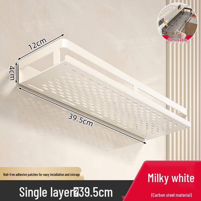 Роскошная настенная полка для ванной комнаты со штангами для хранения без сверления