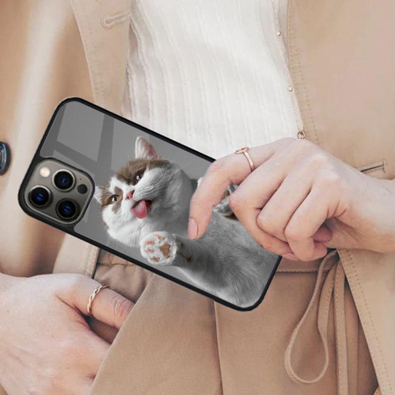 Милый Кот Животное Магнитный Чехол Для Телефона Для APPLE iPhone 17 Air 16 14 13 12 Pro Max 15 Plus Беспроводная Зарядка С Чехлом MagSafe
