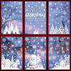 Christmas Decorations, White Snowflakes, Snowmen, Static Cling Stickers, Shop Window Decorations, Glass Stickers