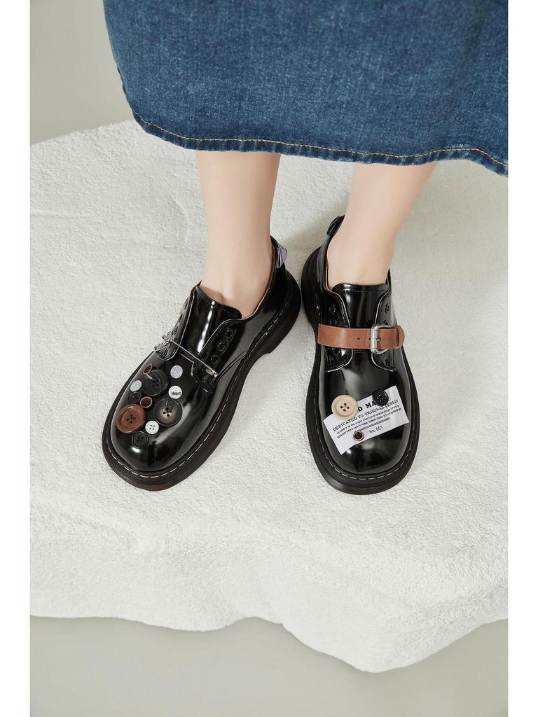 Женские мокасины Мэри Джейн на толстой подошве Bosi Niche Design 2025 года