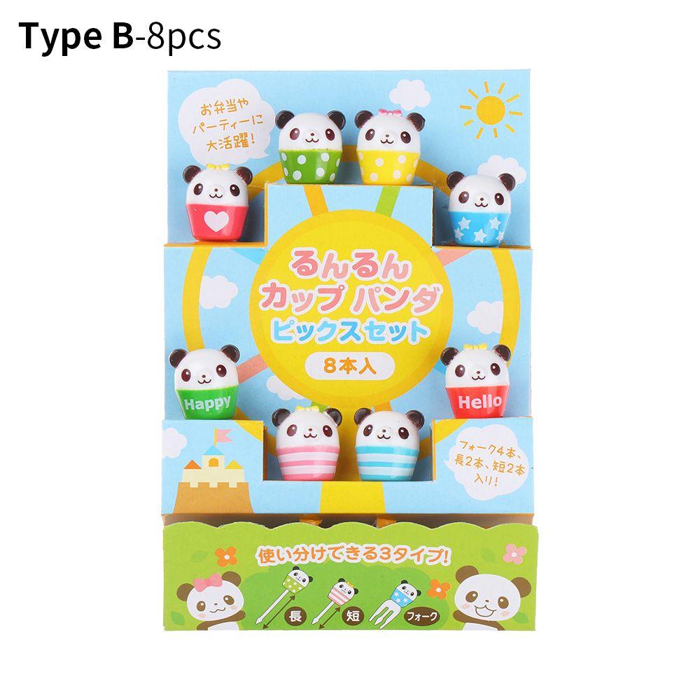 Cartoon Tableware Bento Lunches Decor Fruit Fork Cake Dessert Pick Toothpick Stick