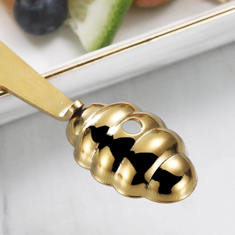 Прочная ложка для арбуза, кухонная ложка из нержавеющей стали, антидеформируемая, для фруктов, ложка для мороженого с ручкой, портативная