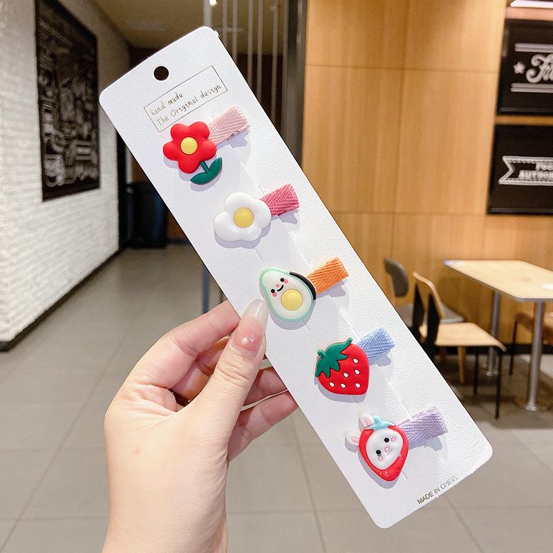 Retro Cute Baby Hair Clips – Gentle Fabric Flower Headwear for Girls