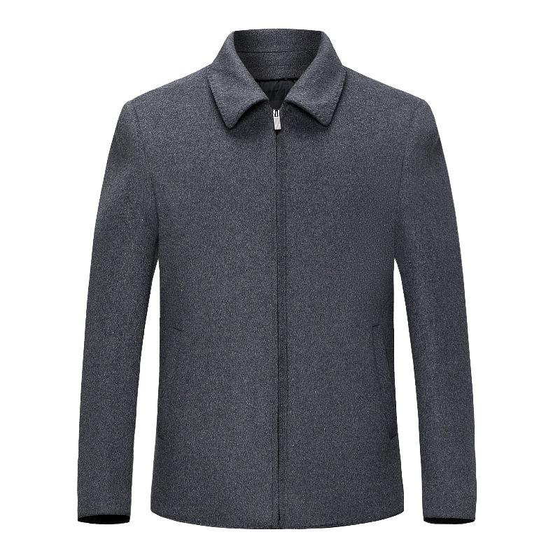 Осенне-зимняя двусторонняя шерстяная куртка, мужская кашемировая куртка для бизнеса, шерстяное пальто, съемная пуховая подкладка, кашемировое пальто