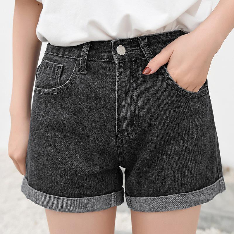 Летние шорты А-силуэта из белого денима с высокой талией 2021 года для женщин – свободный, облегающий крой