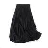 Elegant Women's Drapey Pleated Midi Skirt for Summer