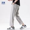 Luomeng Men's Ramie Cotton Ice Silk Casual Straight-Leg Pants