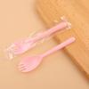 Набор одноразовых розовых пластиковых ложек и вилок с длинными ручками Handun, 800 штук