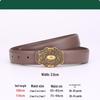 Genuine Cowhide Retro Carved Women's Belt - Simple Literary Style for Denim Casual Wear