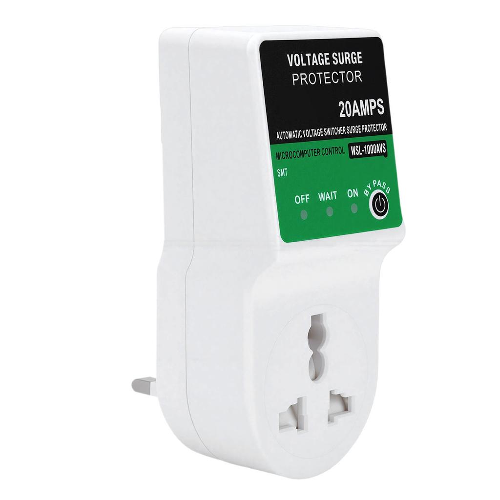 20A Voltage Protector Outlet Over Under Voltage Protective Device for Home Appliances 3 Prong Socket UK Plug