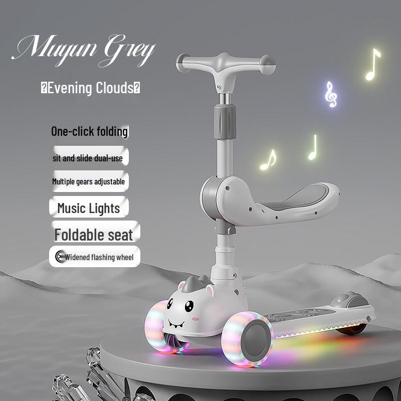 Детский складной самокат - Возраст 2-10 лет, для мальчиков и девочек