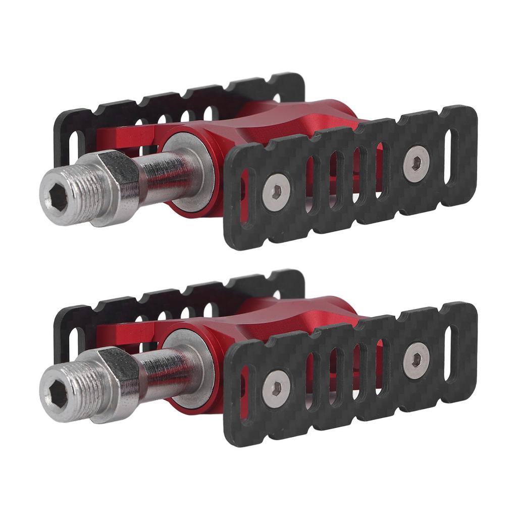 Bike Pedals Rust Proof Prevent Slip Lightweight DU Bearing Bicycle Flat Pedals for Folding Mountain Bikes 1 Pair Red