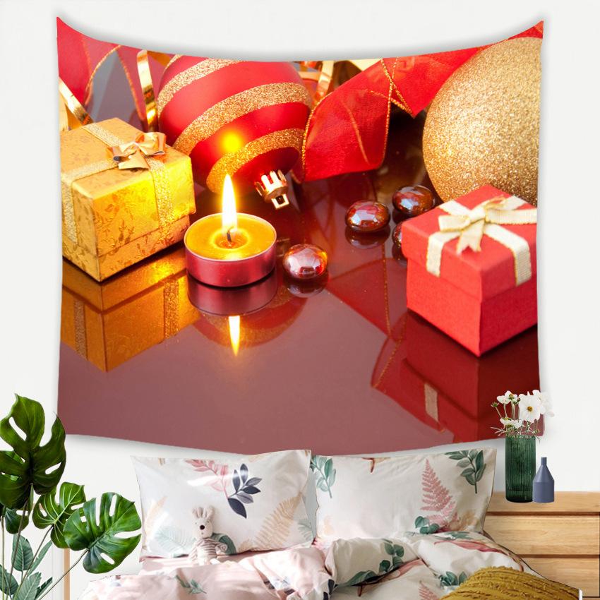Рождественский новогодний декор, гобелен, гобелен со свечой, настенный художественный гобелен, декор для спальни, домашний декор для гостиной, подарок на Новый год
