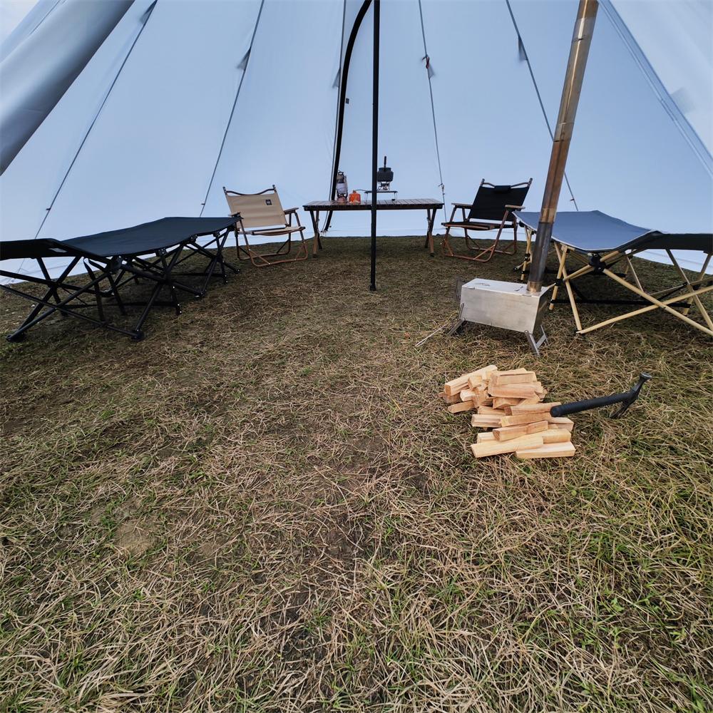 Горячая палатка Типи на 5-8 человек с печным домкратом, палатка-типи с пирамидой для кемпинга, пешего туризма