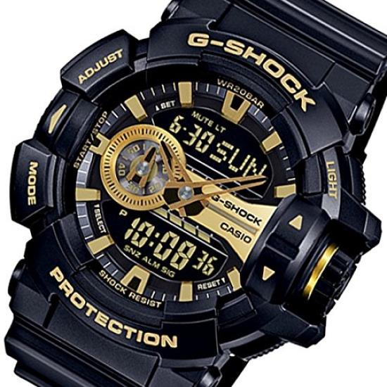 G-SHOCK Big Rotary, Водонепроницаемость 20 атм, Аналогово-цифровые, Пластиковый ремешок, Часы для мужчин (ГА-400ГБ-1А9 (Желтое золото))