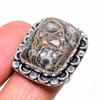 Natural Leopard Skin Gemstone 925 Sterling Silver Jewelry Ring Size 7 v7M08