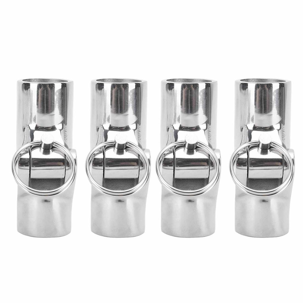 4pcs Boat Pipe Connector 22mm Stainless Steel Folding Swivel Tube Connector Hardware for Marine Yachet