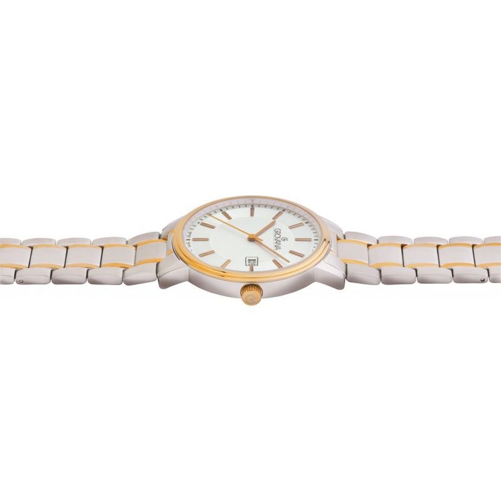 Grovana Kensington Traditional Двухцветные из нержавеющей стали Серебристый циферблат Кварцевые 1550.1159 Мужские часы