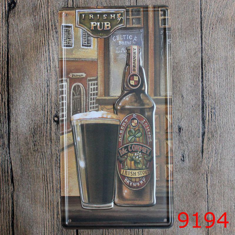 Европейская и американская тематика Жестяная табличка Номерной знак - Винтажный декор для ресторанов и кафе