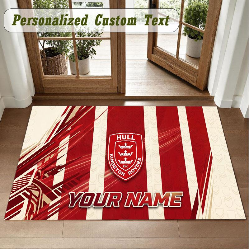 Crystal Velvet Square Rug Custom NameHull KR Pattern Non Slip Home Floor Decor Rug