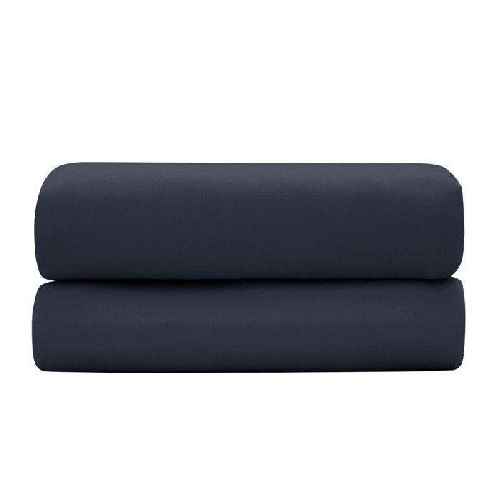 Drap Housse "Prestige" 100% Satin de coton Peigné 120 fils /cm² Coton Pur - Prestige Bleu Velours - 200 x 200 cm bonnet de 30 cm