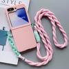 С ремешком-шнурком через плечо Тонкий чехол для телефона Для Samsung Galaxy Z Flip 4 5 6 7 fe Flip6 Flip5 Flip7 Милый Конфетный Защитный чехол