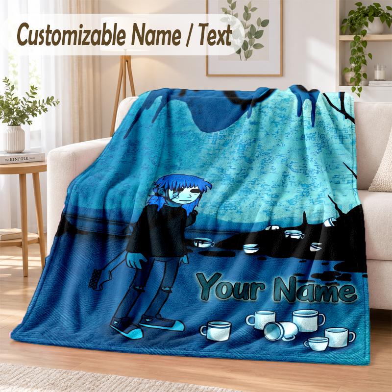 Sally Face Custom Name Flannel Throw Blanket Soft Warm for Sofa Bed Indoor Home Use
