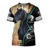 Summer Men's T-Shirt Funny Animal Print Running Horse Pattern Fashion Round Neck Short Sleeve Shirt Street Casual Oversized Top