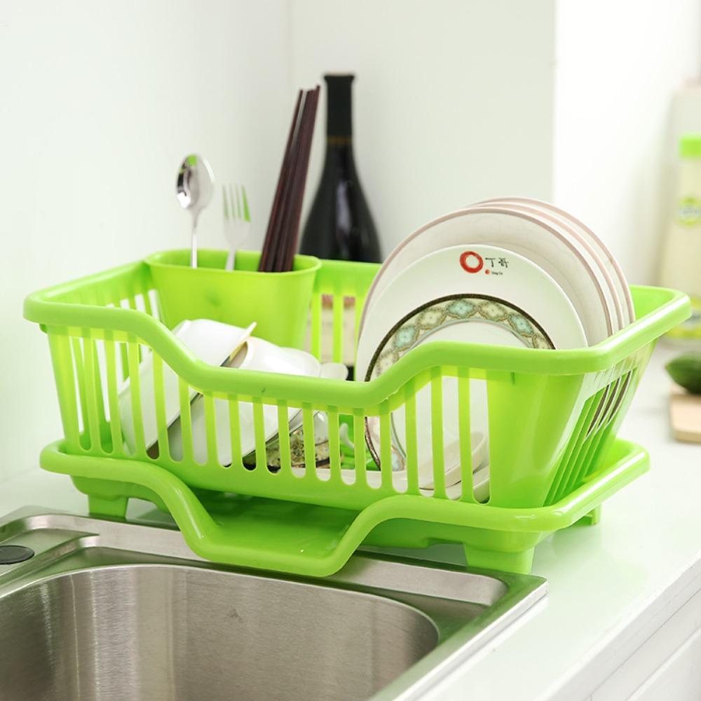 Durable Dish Drying Rack Plastic Storage Basket Storage Rack Utensils Drainer Rack Spoons