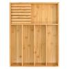 VaeFae Bamboo Silverware Organizer (Non-Expandable), Drawer Dish Holder, Wooden Cutlery Tray with Dividers for Kitchen Drawers, Dish Organizer with Kn