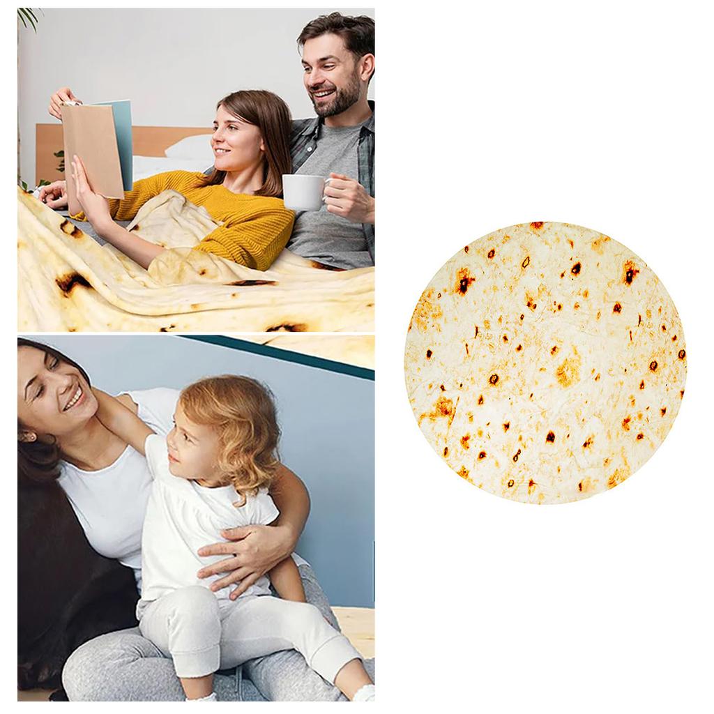 Novelty Tortillas Throw Blanket Flannel Swaddles Napping Blanket for Baby Toddlers Teens Funny Gift Realistic Pattern