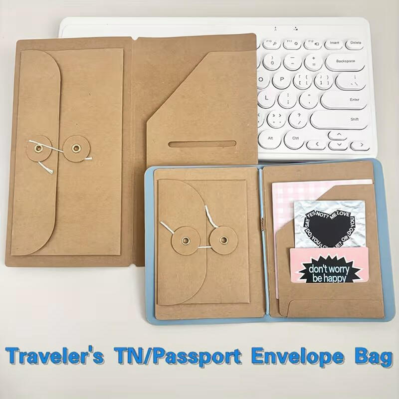 1/2PCS Portable Passport-Envelope Storage Bag Multi Purpose Kraft Paper Scrapbooking Ticket Holder Business Card Card Organizer
