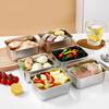 316 Stainless Steel Food Storage Serving Tray Rectangle Sausage Noodles Fruit Dish With Cover Kitchen Organizers Food Container