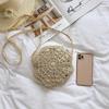 Модные круглые соломенные сумки через плечо для женщин, тканая дорожная пляжная сумка из ротанга ручной работы