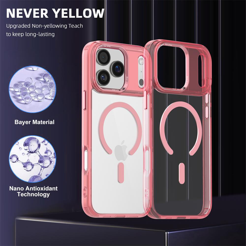 Anti-Yellow Strong Magnetic Case for iPhone 17 Pro Max Air 16 15 14 13 12 11 for Magsafe Shockproof Wireless Charging Cover