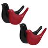 Creative Black and Red Glossy Ceramic Birds Figurines Home Decorations Accessories Party (Pack of 4, Red & Black)
