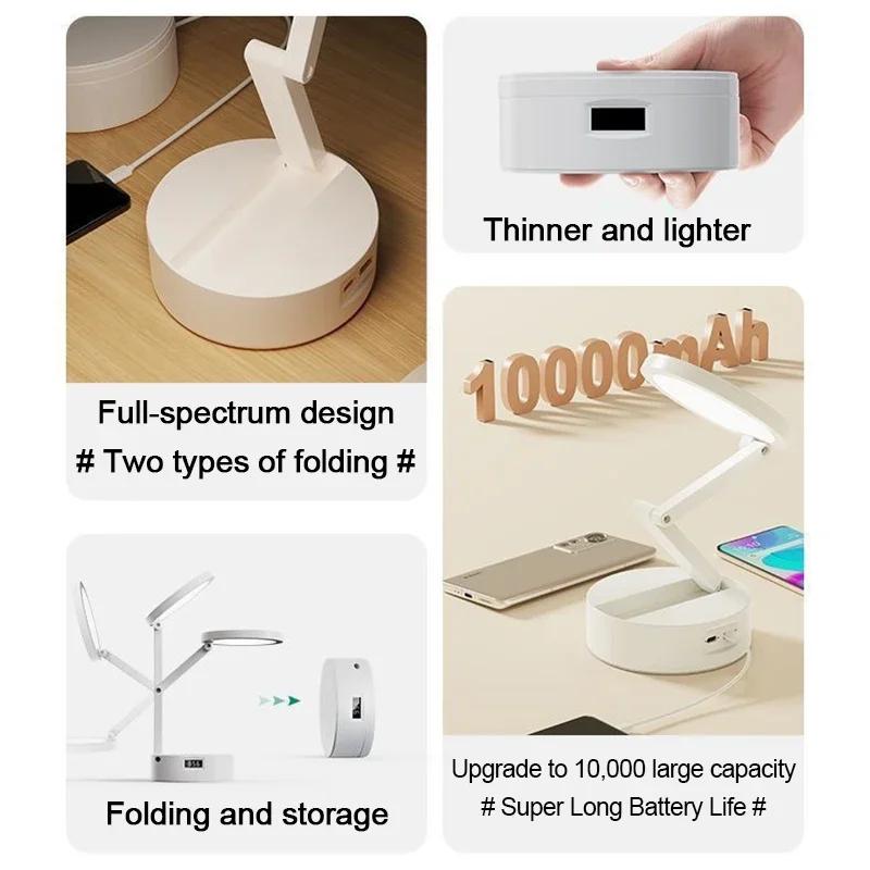Светодиодная лампа для бронирования, портативная, с USB-зарядкой или от батареек, складная светодиодная настольная лампа, энергосберегающая, перезаряжаемая, складная светодиодная лампа для чтения