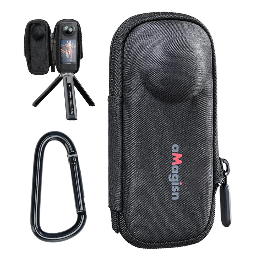 AMAGISN For Insta360 X5 Camera Protective Case Fleece Lined EVA Shell Storage Bag